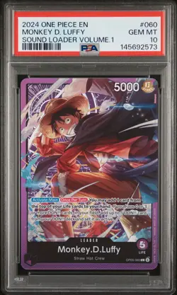 2024 ONE PIECE PROMOS SOUND LOADER VOLUME.1 #060 MONKEY D. LUFFY PSA 10 - Image 1