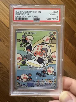 Pokemon 2024 SV Surging Sparks Clobbopus Illustration Rare PSA 10 Gem Mint - Image 1