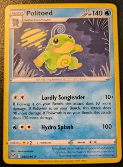 Politoed 032/196 Rare Sword & Shield: Lost Origin Pokemon TCG - Image 1