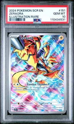 POKEMON ZERAORA 151/142 PSA 10 ILLUSTRATION RARE STELLAR CROWN 2024 - Image 1
