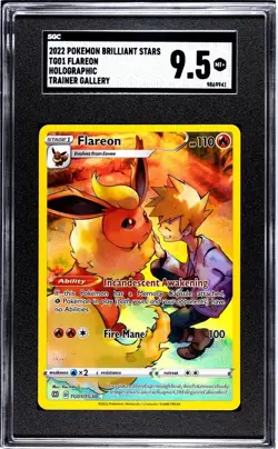 2022 Pokemon Brilliant Stars Flareon Trainer Gallery SGC 9.5 TG01 - Image 1