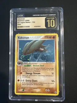 Pokemon Kabutops Ex Legend Maker 7/92 Holo CGC Pristine 10 2006 Swirl pop 3 - Image 1