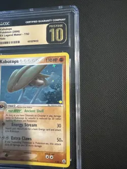 Pokemon Kabutops Ex Legend Maker 7/92 Holo CGC Pristine 10 2006 Swirl pop 3 - Image 2