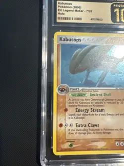 Pokemon Kabutops Ex Legend Maker 7/92 Holo CGC Pristine 10 2006 Swirl pop 3 - Image 4