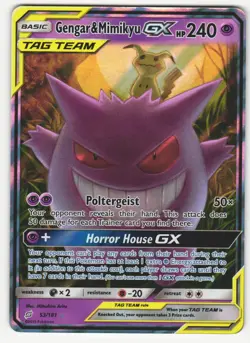 Pokemon TCG: Gengar & Mimikyu GX 53/181 Sun & Moon Team Up 2019 - Image 1