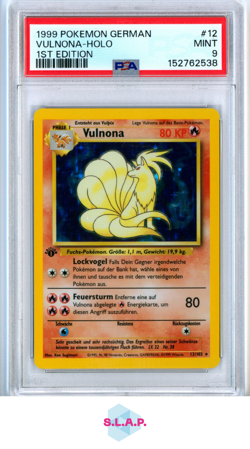 VULNONA-HOLO 1ST EDITION POKEMON GERMAN 1999 12 PSA 9 - Image 1