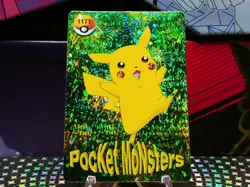 Pokemon Pocket Monsters Vending Prism Holo Vintage Sticker PIKACHU #1171 rare - Image 1