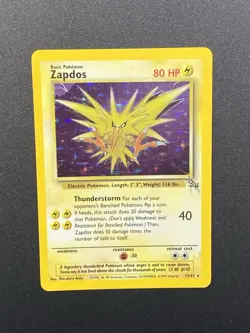 Zapdos 15/62 Fossil Holo Rare Unlimited Pokemon TCG - HOLO ERROR - Image 1