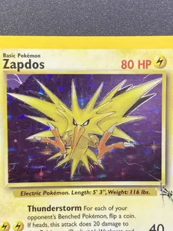 Zapdos 15/62 Fossil Holo Rare Unlimited Pokemon TCG - HOLO ERROR - Image 3