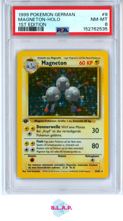 MAGNETON-HOLO 1ST EDITION POKEMON GERMAN 1999 9 PSA 8 - Image 1