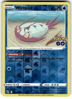 Pokemon GO Pokemon TCG Wimpod 025/078 NM Reverse Holo - Image 1