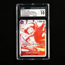CGC 10 GEM MINT 2025 One Piece 3rd Anni JPN Monkey D. Luffy ST10-006 SR - Image 2