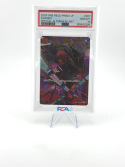 2025 ONE PIECE JAPANESE PRB02-PREMIUM BOOSTER SPECIAL ALT ART #007 SHANKS PSA 10 - Image 1