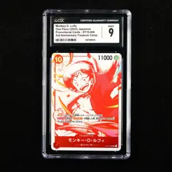 CGC 9 MINT 2025 One Piece 3rd Anni JPN Monkey D. Luffy ST10-006 SR - Image 1