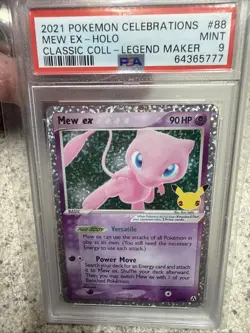 PSA 9 Mew ex Celebrations Classic Collection 88/92 2021 Pokemon Card Holo - Image 1