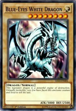 Blue-Eyes White Dragon Near Mint 1st Edition card LED3-EN006 YUGIOH - Image 1