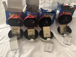 1999 Burger King Pokemon 23K Gold Plated Cards Set of 4: Mewtwo Pikachu +2 More - Image 1
