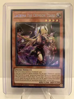 Yu-Gi-Oh! Lacrima the Crimson Tears MP25-EN100 Prismatic Secret Rare 1st Ed NM - Image 1