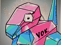 Porygon 05/10 New Beginnings by VOK (Hand Painted Pokemon Card) - Image 4