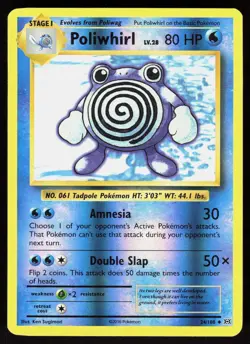 Poliwhirl 24/108 Uncommon Evolutions Pokemon Reverse Holo Lightly Played - Image 1