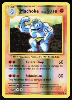 Machoke 58/108 Uncommon Evolutions Pokemon Reverse Holo Lightly Played - Image 1
