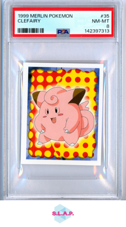 CLEFAIRY MERLIN POKEMON 1999 35 PSA 8 - Image 1