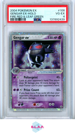 GENGAR EX-HOLO FIRE RED & LEAF GREEN POKEMON EX FIRE 2004 108 PSA 4 - Image 1