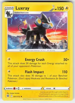 Luxray 051/172 Rare Brilliant Stars Pokemon Lightly Played - Image 1