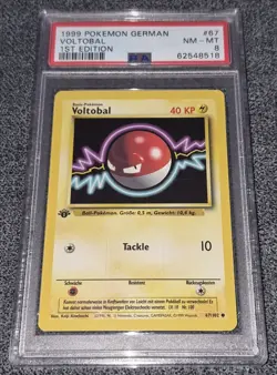 Pokemon - Voltobal - PSA 8 - 1999 Basis Set - 1. Edition - DE - Graded... - Image 1