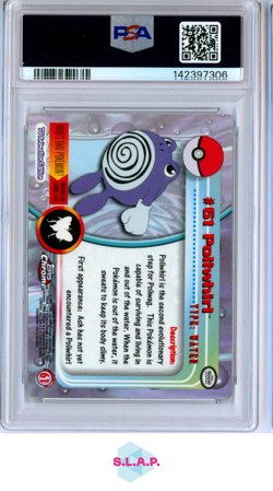 POLIWHIRL POKEMON T.V. TOPPS CHROME POKEMON T.V. 2000 61 PSA 5 - Image 2