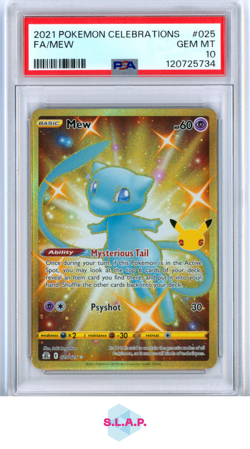 FA/MEW POKEMON CELEBRATIONS 2021 025 PSA 10 - Image 1