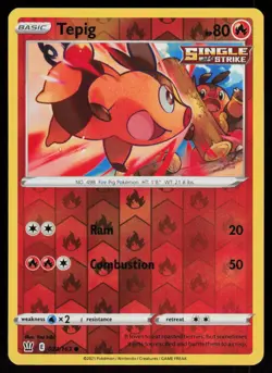 Tepig 023/163 Common Battle Styles Pokemon Reverse Holo Lightly Played - Image 1