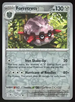 Forretress 140/182 Uncommon Destined Rivals Pokemon Reverse Holo Near Mint - Image 1