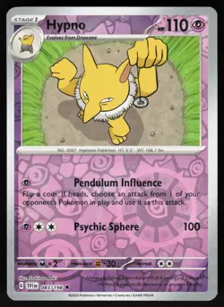 Hypno 083/198 Uncommon Scarlet & Violet Pokemon Reverse Holo Near Mint - Image 1