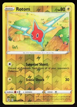 Rotom 094/264 Common Fusion Strike Pokemon Reverse Holo Lightly Played - Image 1