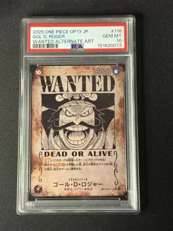 PSA 10 Roger OP09-118 SP Alt Art SEC Wanted Carrying on His Will One Piece Card - Image 1
