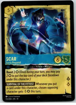 #153/204 Scar Eerily Prepared COLD FOIL 2025 Disney Lorcana Whispers in the Well - Image 1