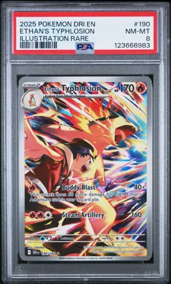 Pokemon TCG Ethan's Typhlosion Card 190/182 Destined Rivals 2025 IR PSA 8 - Image 1
