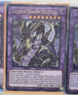Thunder Dragon Colossus Secret Rare 1st Edition Yugioh TCG Card Lot NM/M - Image 3