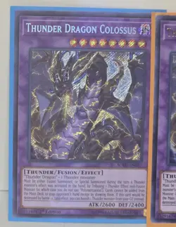 Thunder Dragon Colossus Secret Rare 1st Edition Yugioh TCG Card Lot NM/M - Image 4