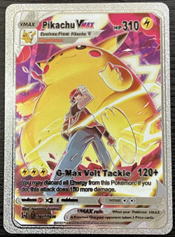 Pikachu Vmax Silver Foil Fan Art Vinyl Collector Pokemon Card Costumed - Image 1