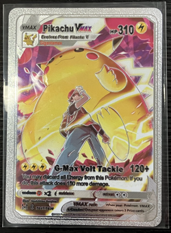 Pikachu Vmax Silver Foil Fan Art Vinyl Collector Pokemon Card Costumed - Image 4