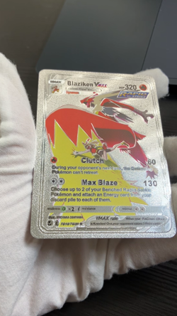 Blaziken Vmax Silver Foil Fan Art Vinyl Collector Pokemon Card Costumed - Image 2