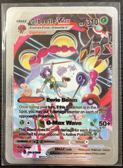 Orbeetle Vmax Silver Foil Fan Art Vinyl Collector Pokemon Card Costumed - Image 4