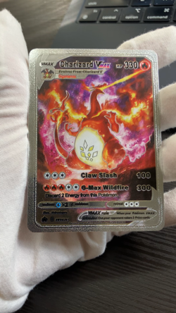 Charizard Vmax Silver Foil Fan Art Vinyl Collector Pokemon Card Costumed - Image 2