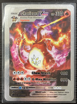 Charizard Vmax Silver Foil Fan Art Vinyl Collector Pokemon Card Costumed - Image 4
