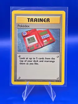 Pokedex Base Set Regular Trainer Card Pokemon Lightly Played - Image 1