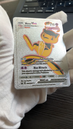 Mew Vmax Silver Foil Fan Art Vinyl Collector Pokemon Card Costumed - Image 2