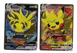 Pikachu Goku X 2 Dragon Ball Z/Pokemon Cute Cosplay Doujin ACG HOLO Card - Image 1