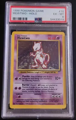 Psa Graded 6 Mewtwo 010/102 Base Set Holo Pokemon TCG Card Vintage Grail - Image 1